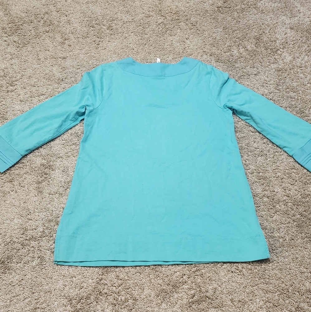 Leo & Nicole Turquoise V-Neck Tunic - Picture 5 of 8